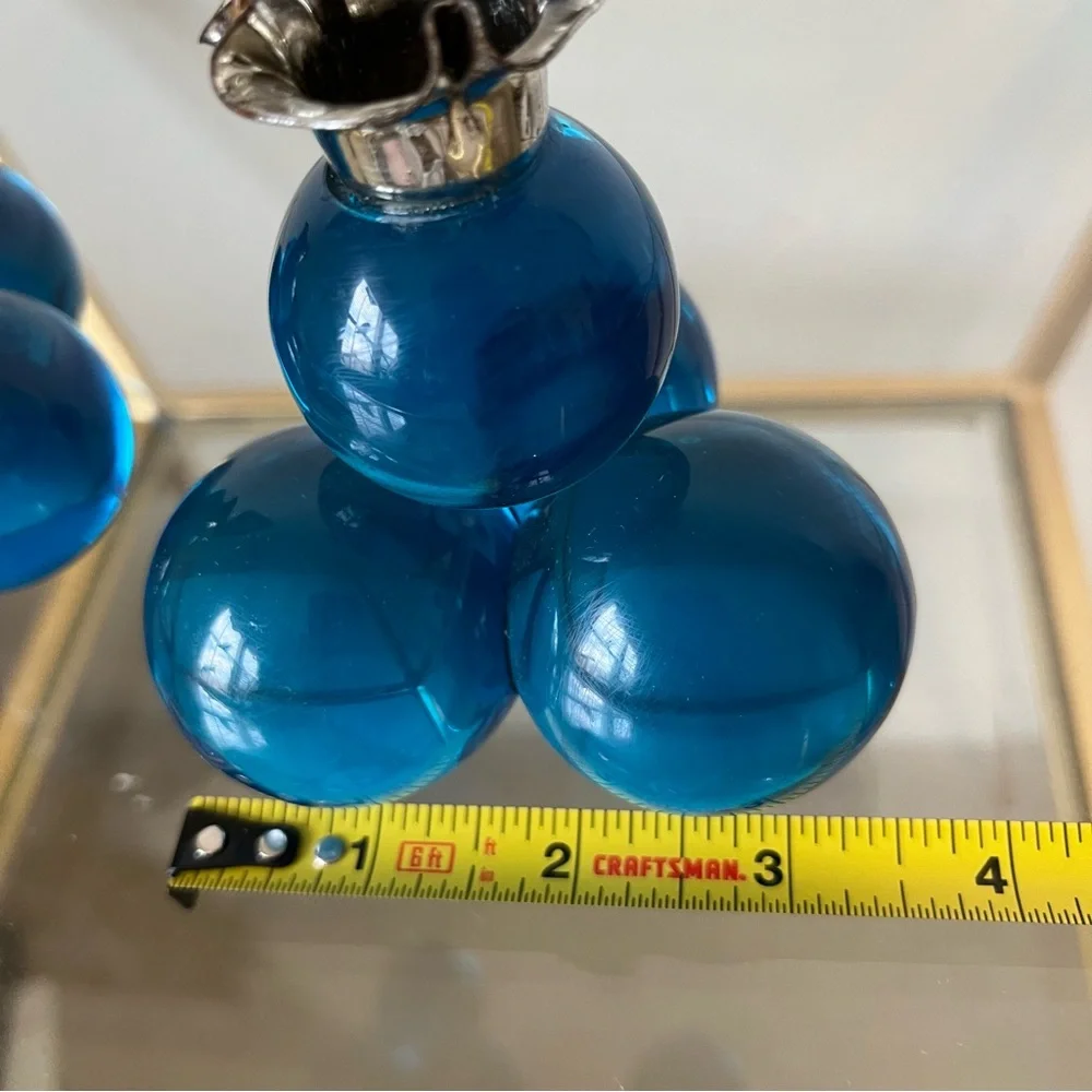 Pair of Retro Vintage Blue Lucite Grape Candle Holders - Picture 13 of 15